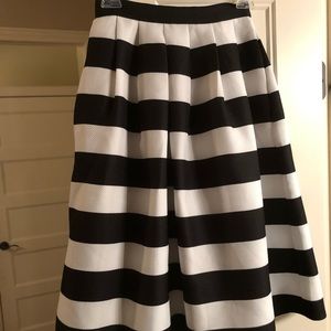 Black and White striped skirt. Size Small